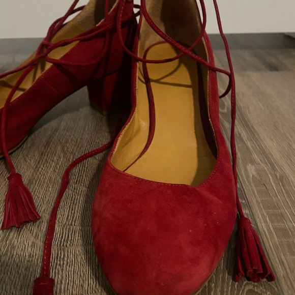 Sézane Valentina Babies in Crimson Suede- size 7.5/38 - Picture 5 of 10